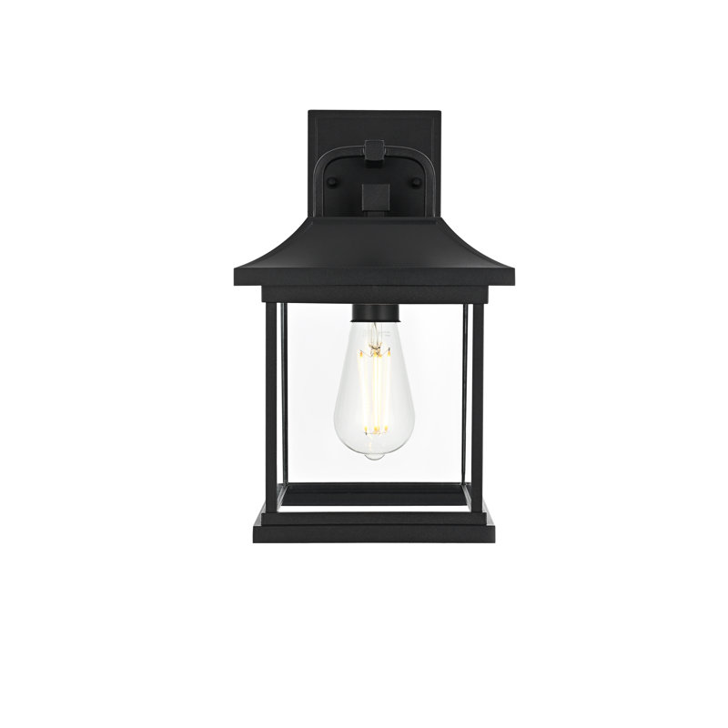 Saul Outdoor Wall sconce in Black, 13" H x 8" W x 7" D