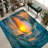 Printed Goblen Fabric Rug Boasting an Elegant Floral Design in Rich Hues to Enhance the Aesthetic Appeal of Any Room in Your Home-218335300