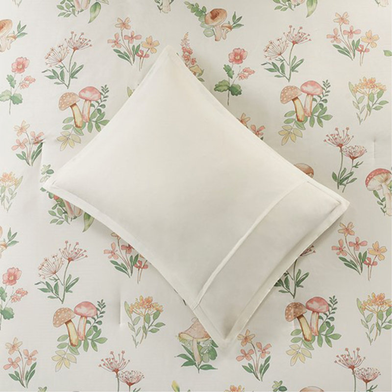Mushroom Garden Comforter Set, Full Comforter + 3 Additional Pieces