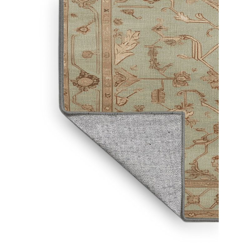 Tapis brun Afyon lavable à la machine