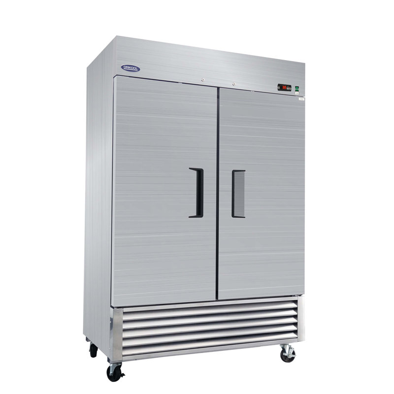 Réfrigérateur vertical Fennel de 54 po à deux portes en acier inoxydable à deux portes avec tablettes réglables et éclairage DEL