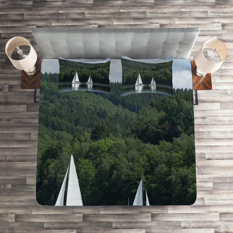 Rustic Polyester Coverlet, King Bedspread + 2 Shams