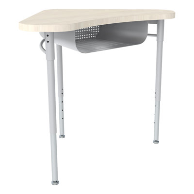 Boomerang Collaborative Adjustable Height Open Front Student Desk with Laminate Top and Perforated Book Box- Home, Office and Classroom
