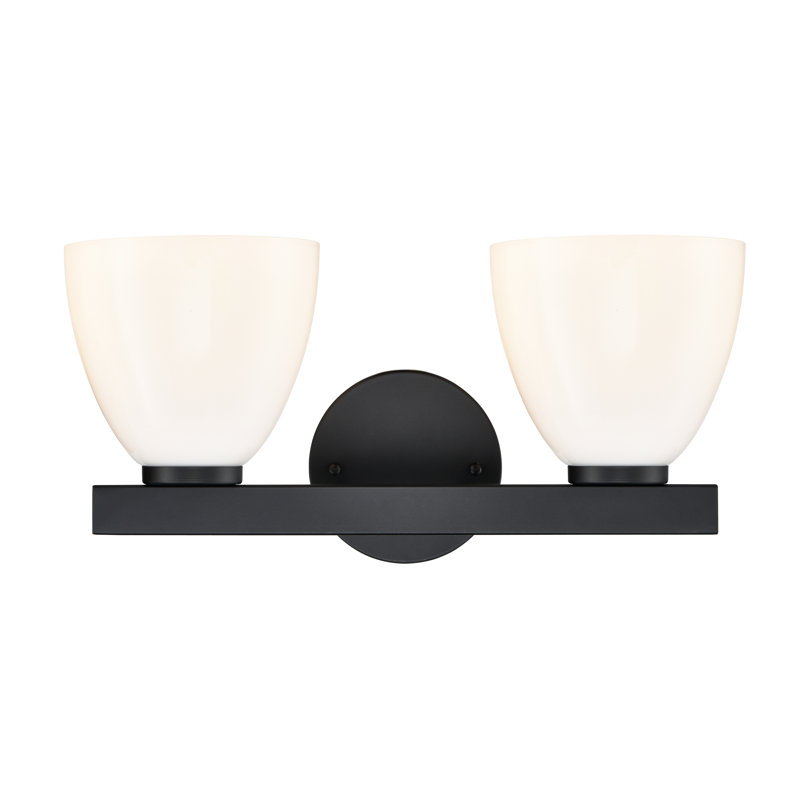 Meuble-lavabo à 2 lumières de 15,75 po de largeur Wrisley, Noir mat