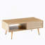 Table basse en rotin de 41,34 po, table basse, table basse en bois, table basse moderne, avec rangement à porte coulissante-1994606119