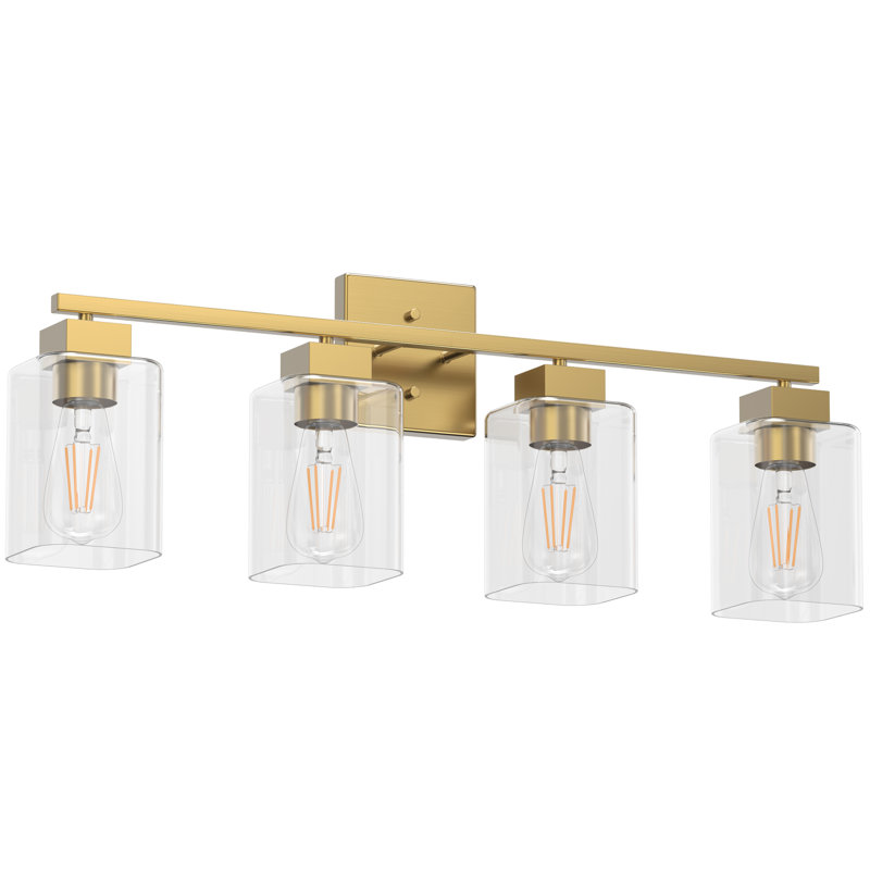 Hartshorn Vanity Light, 4 Lights, Brushed Gold