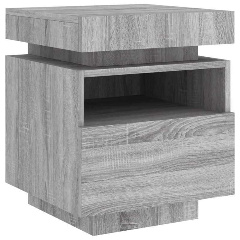 Bouyer 39cm W Bedside Table, Grey Sonoma