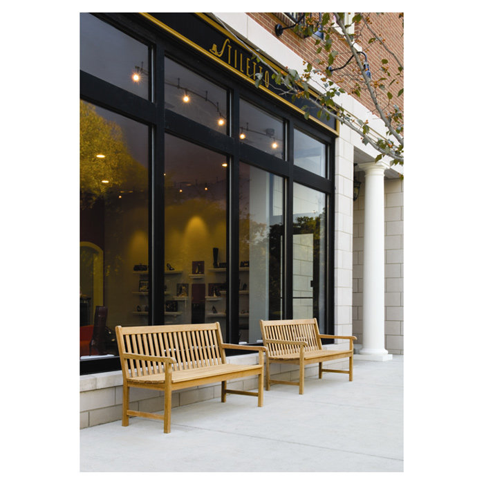 Classic Outdoor Teak Bench, 35" H x 48.5" W x 26.5" D, Natural