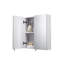 Cullen Double Door White Steel Bathroom Mirror Cabinet