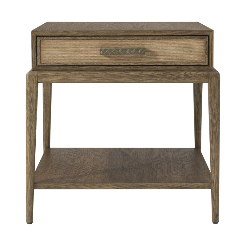 Flagler Side Table with Wallpaper, Tobacco