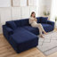 Housse de canapé en L épais en velours - Housse de canapé modulaire avec 2 housses de coussin décoratif-57081215