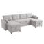 Canapé-lit modulaire moderne en U avec canapé-lit de 107 po avec grand espace de rangement et ports USB pour le salon, gris-1917208800