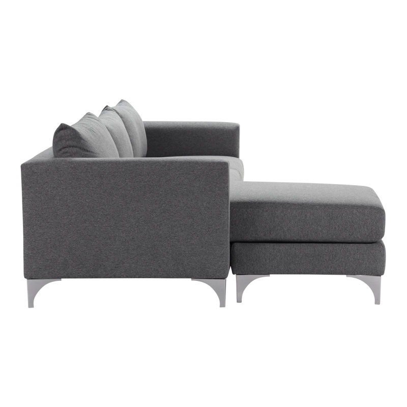 Vess Upholstered Sectional Reversible, Akiko Midnight Performance