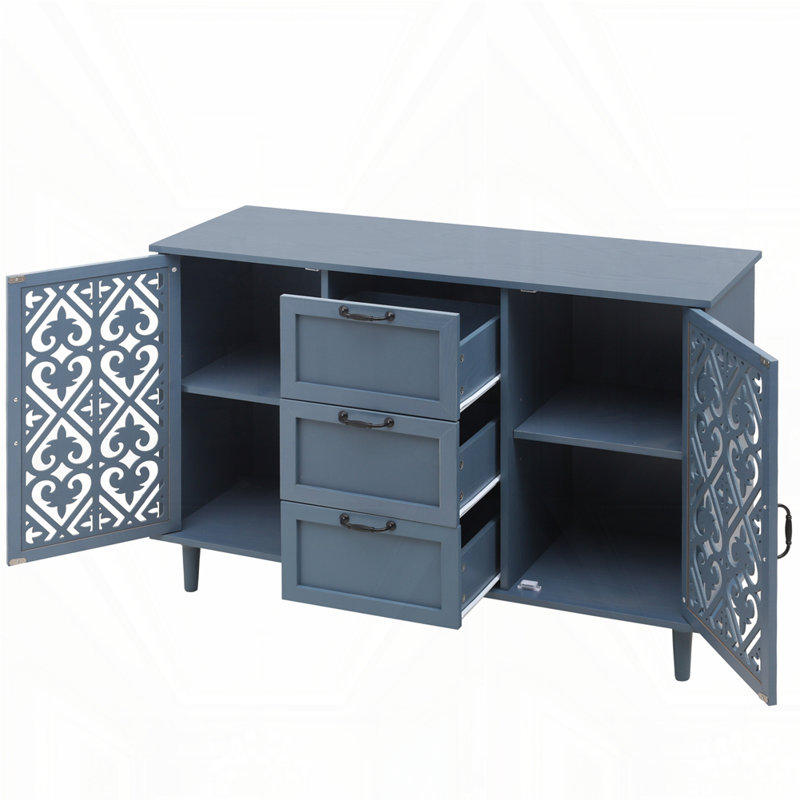 2 Door 3 Drawer Cabinet, Blue