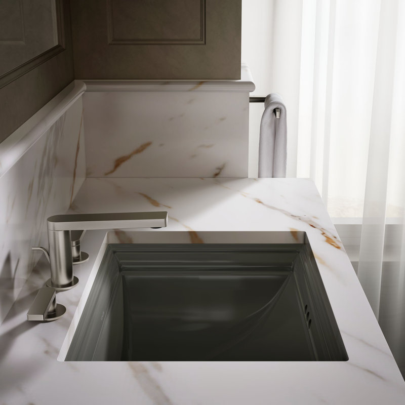 Memoirs® Vitreous China Rectangular Undermount Bathroom Sink with Overflow, Cashmere