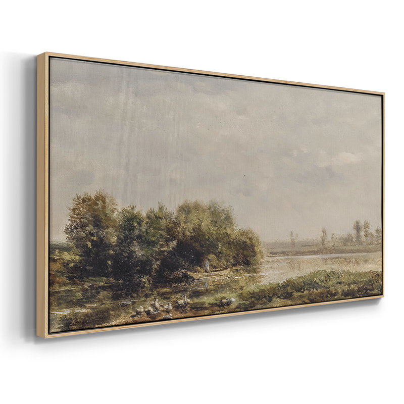 Série nautique-CCCCLXVII- Toile tendue avec châssis tendue, prête à être accrochée, H 25 po x l 49 po, Naturel