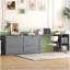 Grand lit escamotable avec bureau rotatif, gris