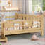 Lit sur pied avec bibliothèques de rangement, lit en bois massif pour enfants avec de jolis escaliers et garde-corps, aucun sommier nécessaire-129932005-129932007