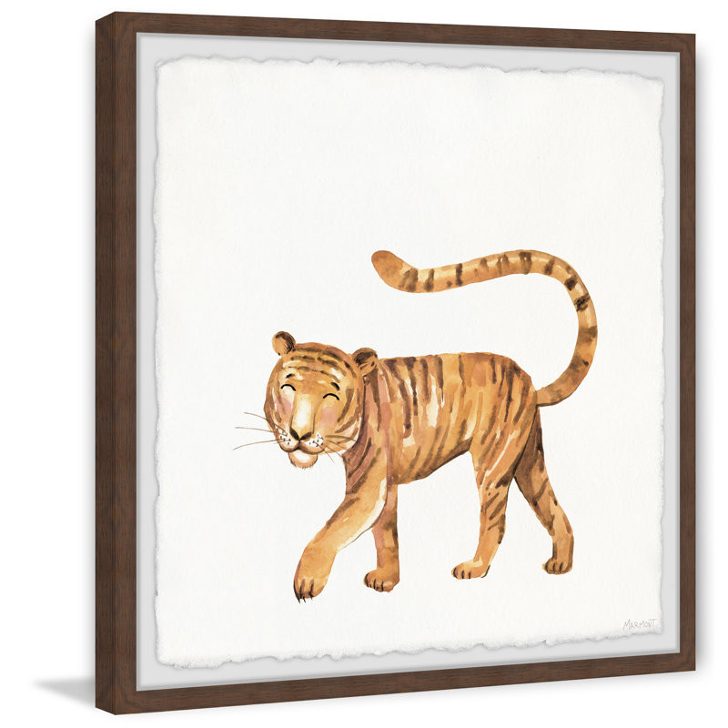 'Tiger Wink' Framed Print, 12" H x 12" W x 1.5" D