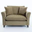 Chaise d'appoint contemporaine 46,3 po avec accoudoirs à volants et housses en chenille amovibles Orson