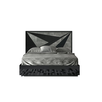 Solid Wood Panel Bed