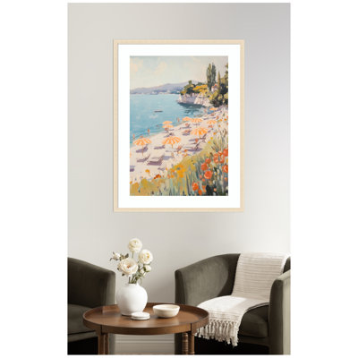 «Sunny Beach Day» par Melloi, reproduction d'art encadrée