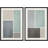 Geometric Line Minimalist Blue And Gray Rectangle And Line Abstract Shapes Modern Chic On Canvas 2 Pieces Print-92285490-92285488