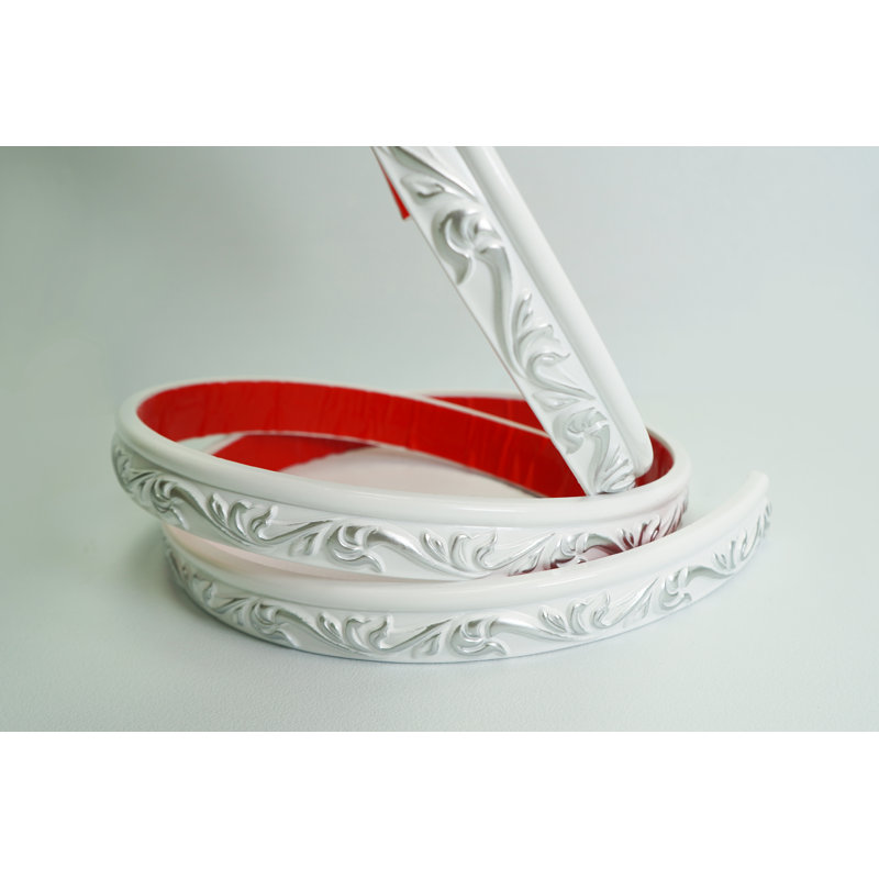 Garniture de moulure auto-adhésive chromée blanche 16,4 pi x 1,02 po x 0,28 po