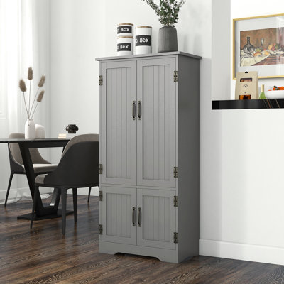Kitchen Cabinet Pantry, Compact With 2 Adjustable Shelves And 4 Doors For Dining Room Appearance Pantry Dining, Storage