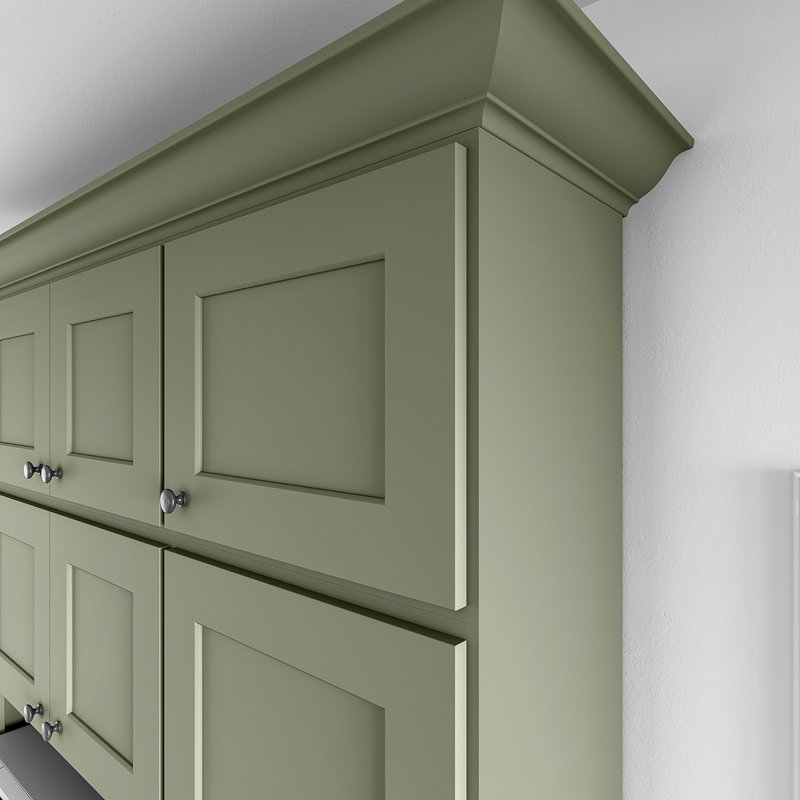 Armoire de cuisine en bois massif prête à assembler, H 15 po x l 18 po x P 12 po, Vert sauge