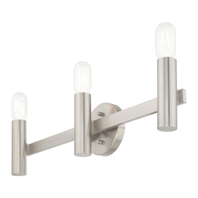 Éclairage pour meuble-lavabo à 3 lumières à intensité variable Martella, Nickel brossé