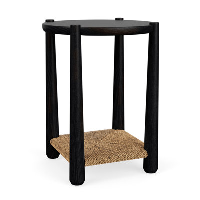 Table de bout en chêne noir et corde