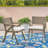Helen Outdoor Acacia Wood Dining Chair, Gray And Crème-1880052340-1880052341