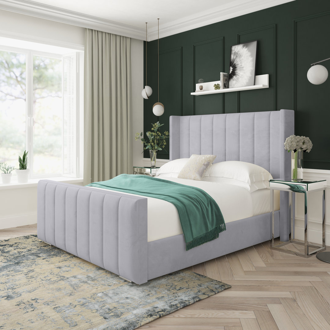 Willow Plush Velvet Upholstered Bed Frame