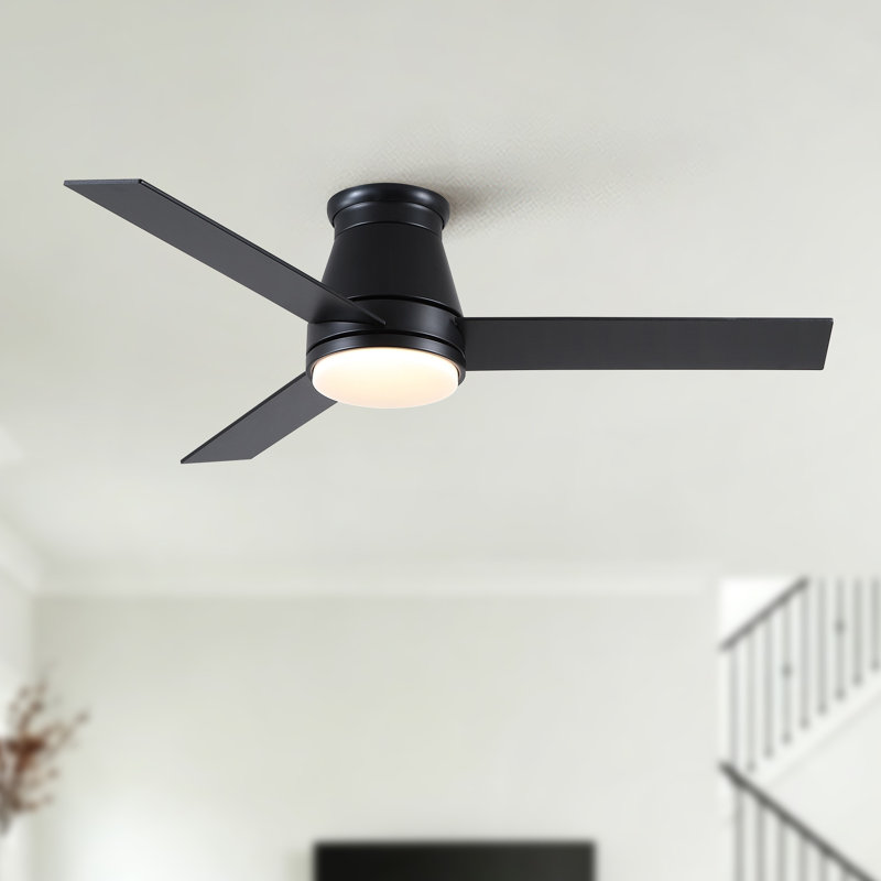 Homelover  48" Modern Flush Mount Ceiling Fan with Light Low Profile Ceiling Fan 6 Speed Quiet DC Motor Reversible 