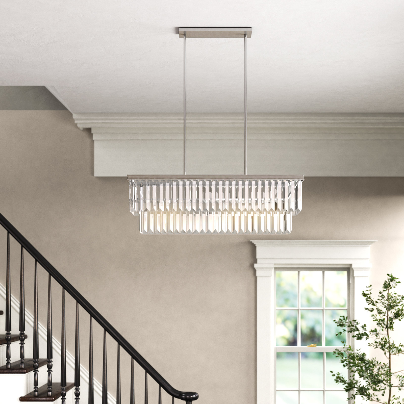 Galene 4 - Light Dimmable Tiered Chandelier, Silver Ridge