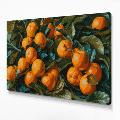 «Fruit Orangequat», art mural sur toile vert