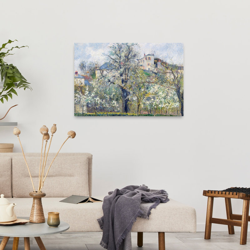The Vegetable Garden With Trees In Blossom, Spring, Pontoise, 1877 Abstract Contemporary Wall Art Print