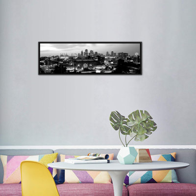 Union Station at Sunset avec City Skyline en arrière-plan, Kansas City, Missouri, États-Unis - reproduction de photo sur toile