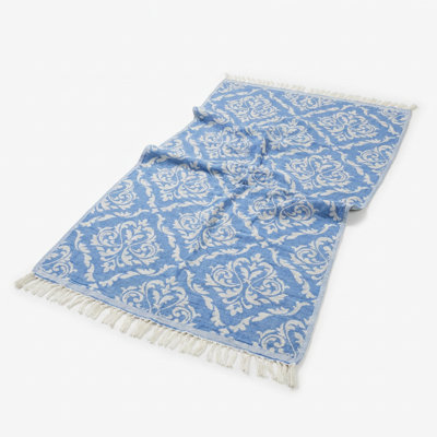 Damask Patterned 100% Cotton Fouta Beach Towel