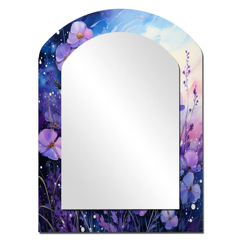 Kitterman Violets Field Pointillism Dot III - miroir asymétrique Violets, 34 po x 25 po