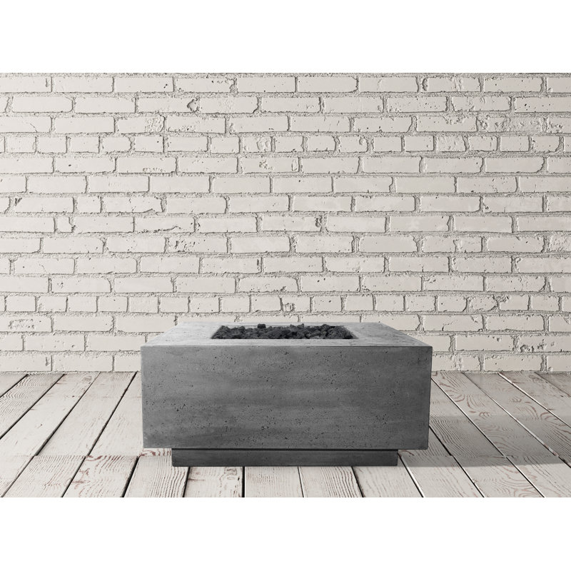 Kaci-Ann Concrete Smokeless Fire Pit, 16" H x 36" W x 36" D, Natural Gas