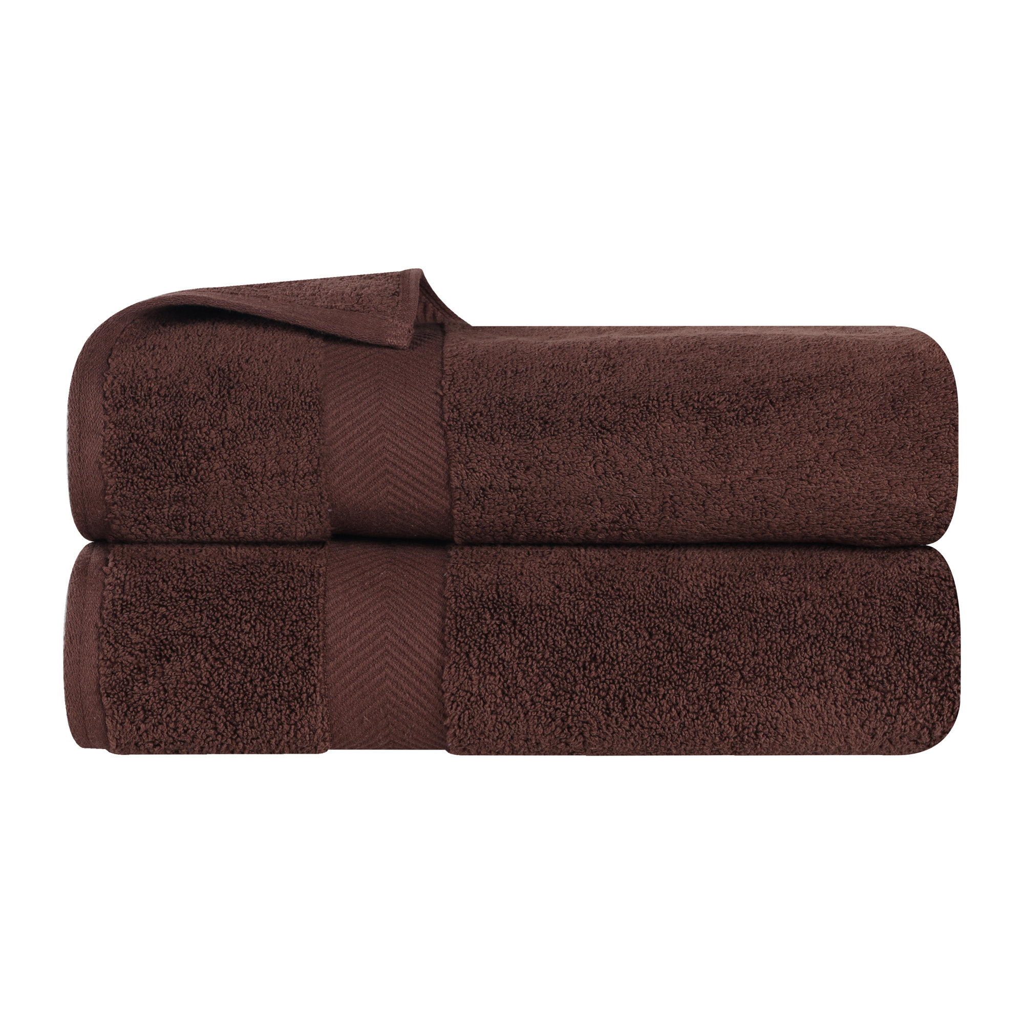 Hamachi Zero Twist 2 Piece 100% Cotton Bath Towel Set, Espresso