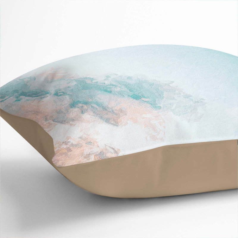 Peach Kissed Clouds Cushion with Filling, 40cm H x 40cm W x 15cm D, Stone