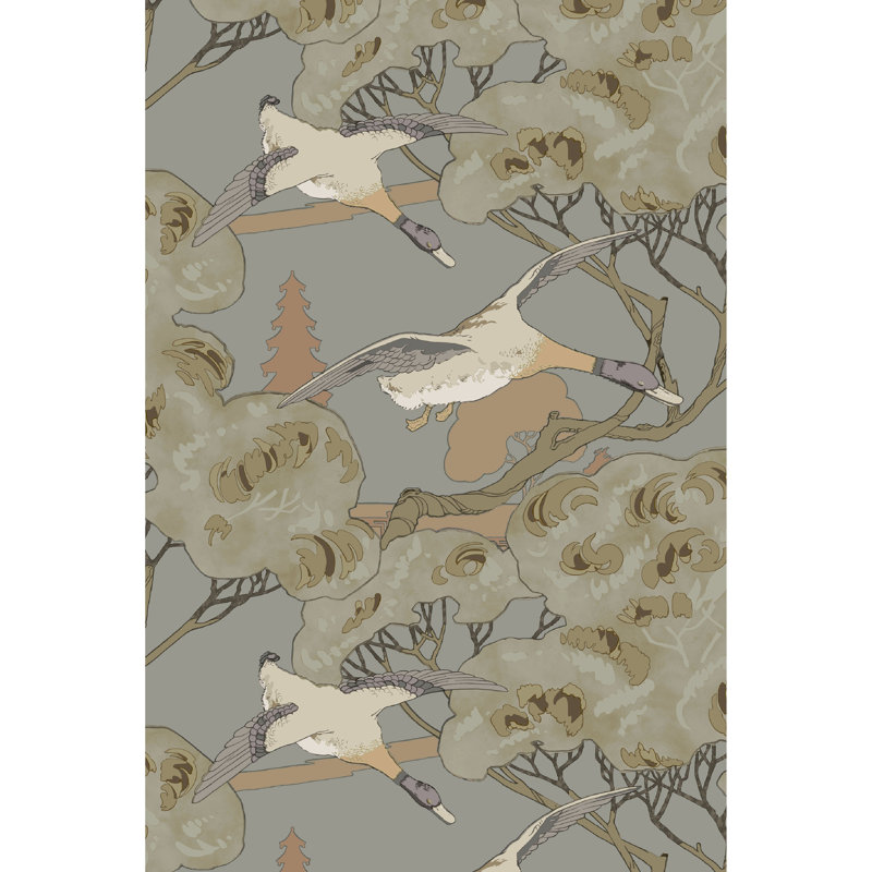Icons Wallpapers 32.82' L x 27.58" W Wallpaper Roll, Gray/Blue