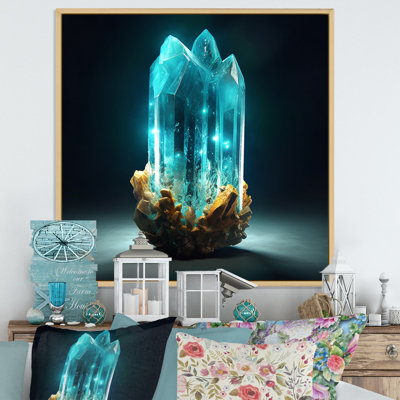 Turquoise Gold Vibrant Stones On Canvas Print