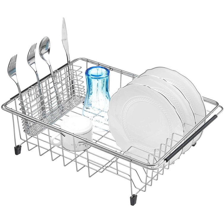 SANNO Roll Up Dish Drying Rack with 304 Stainless Steel Plates