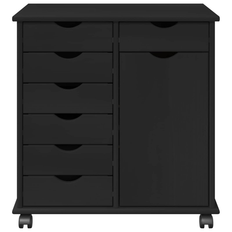 Solid Wood Rectangle Accent Cabinet, Black