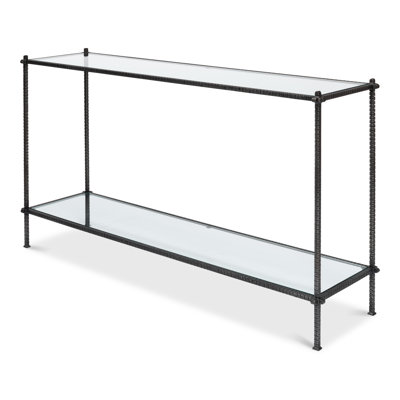 Hand Chased 60'' W Glass Console Table