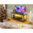 TV Stand With Power Outlets And LED Lights - TV Stand For Tvs Up To 55 Inch, Entertainment Center With Shelves, Modern TV Console Table For Living Room & Bedroom, Light Gray